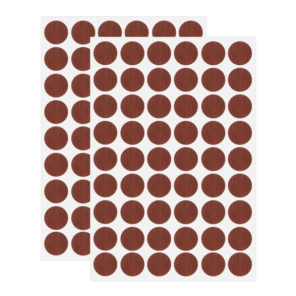 Uxcell 2 Sheets Screw Hole Stickers 21mm 54 in 1 Self-Adhesive Stickers, Maroon