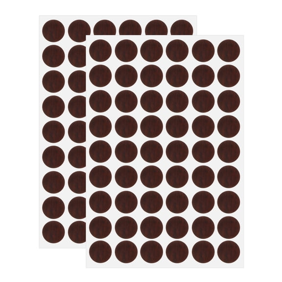 Uxcell 2 Sheets Screw Hole Stickers 21mm 54 in 1 Self-Adhesive Stickers, Purple Brown