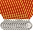 thumbnail image 2 of Uxcell 2.6 Inch Silver Award Medals 2nd Prize Style With Neck Ribbon 3 Pieces 2 of 14