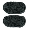 thumbnail image 1 of Uxcell 2Pcs Velvet Yarn Chenille Yarn 2x100g/7.1oz 174 Yards Total Length Super Bulky Polyester Soft Blanket Yarn Black, 1 of 7