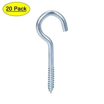 Uxcell 2" Small Screw Eye Hooks Self Tapping Screws Carbon Steel Blue 20Pcs