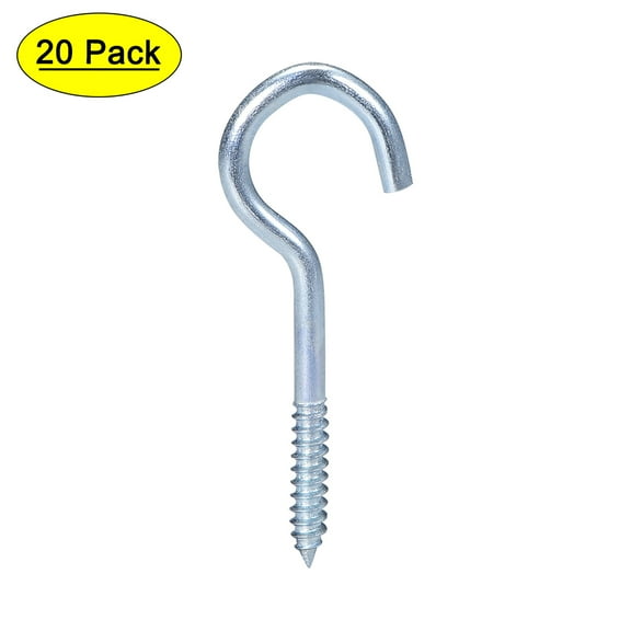 Uxcell 2" Small Screw Eye Hooks Self Tapping Screws Carbon Steel Blue 20Pcs