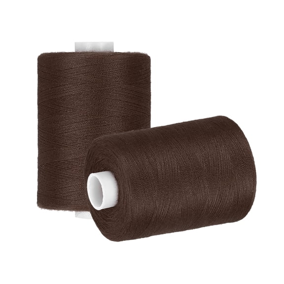 Uxcell 2 Spool Sewing Thread, Brown #522 Polyester Thread Prewound Bobbins for Sewing Machine Hand Stitching Quilting DIY Projects, 1000 Yards/Spool