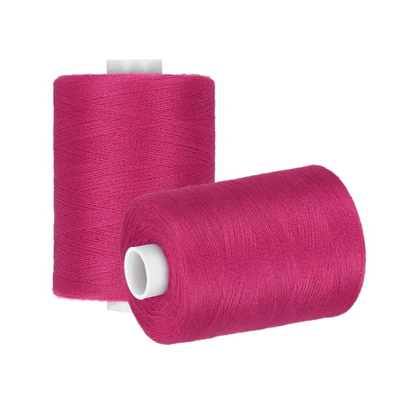 Uxcell 2 Spool Sewing Thread, Rose Red #169 Polyester Thread Prewound Bobbins for Sewing Machine Hand Stitching Quilting DIY Projects, 1000 Yards/Spool