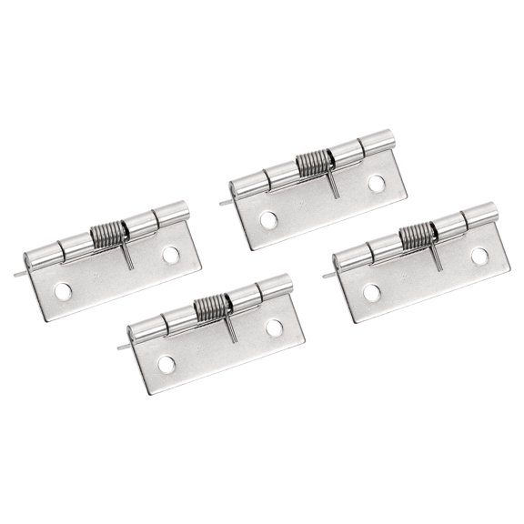 Uxcell Spring Loaded Hinges, Self Closing Door Hinges Stainless Steel Small Door Hinges for Cabinet Door 2"