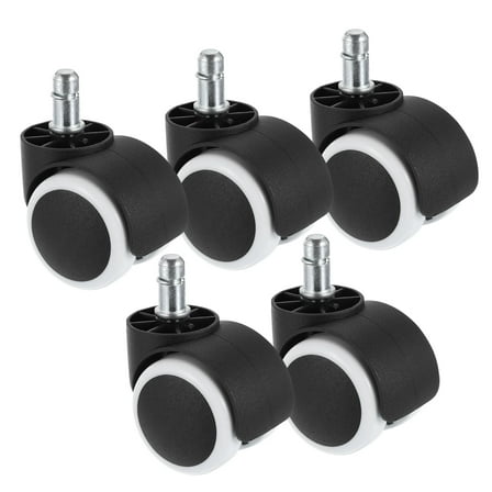 Uxcell 2" Swivel Casters Nylon 360 Degree Threaded Swivel Stem Wheels, Black White 5 Pack