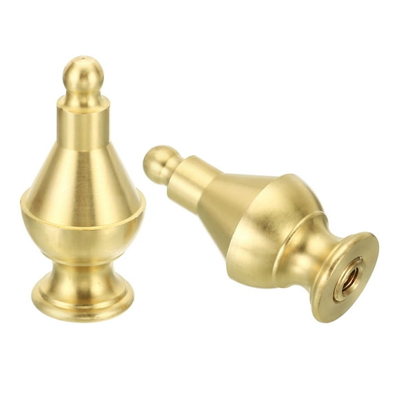Uxcell 2" Tall Brass Lamp Finials Cap Knob 2 Set Lamp Screw Holder Tapped 1/4-27 Table Floor Lamp Shade Decorations