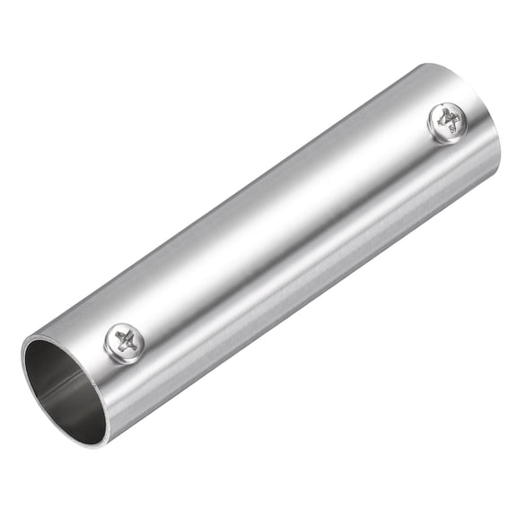 Uxcell 2-Way Straight Pipe Fitting, Fit 7/8 Inch OD Pipe Stainless Steel Structural Joint Pipe Connector Chain Link Fence Clamp for Fence Railing Handrail DIY, 3.94" Length