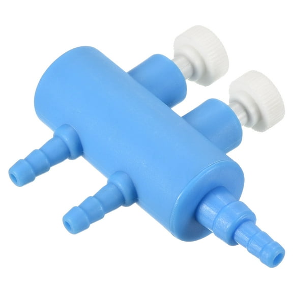 Uxcell 2 Ways Air Flow Valve Distributor Plastic Pump Splitter Tube Connector Blue 1 Pack