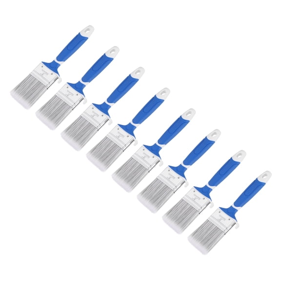 Uxcell 2" Width Flat Paint Brush Synthetic Bristle with Plastic Handle Tool, Grey 8Pcs