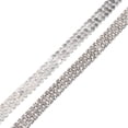 thumbnail image 1 of Uxcell 2 Yard 4mm 3 Rows Crystal Rhinestone Diamond Close Chain Trim Trimming Claw Cup Chain for Sewing,Silver White, 1 of 4