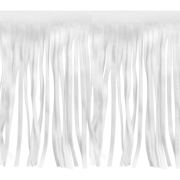 Uxcell 2 Yards 3.94 inch Leather Suede Fringe Trim DIY Tassel Fringe for Sewing, White