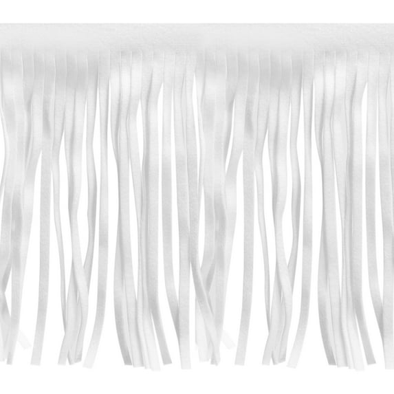Uxcell 2 Yards 8 Inch PU Leather Fringe Trim DIY Tassel Fringe for Sewing, White
