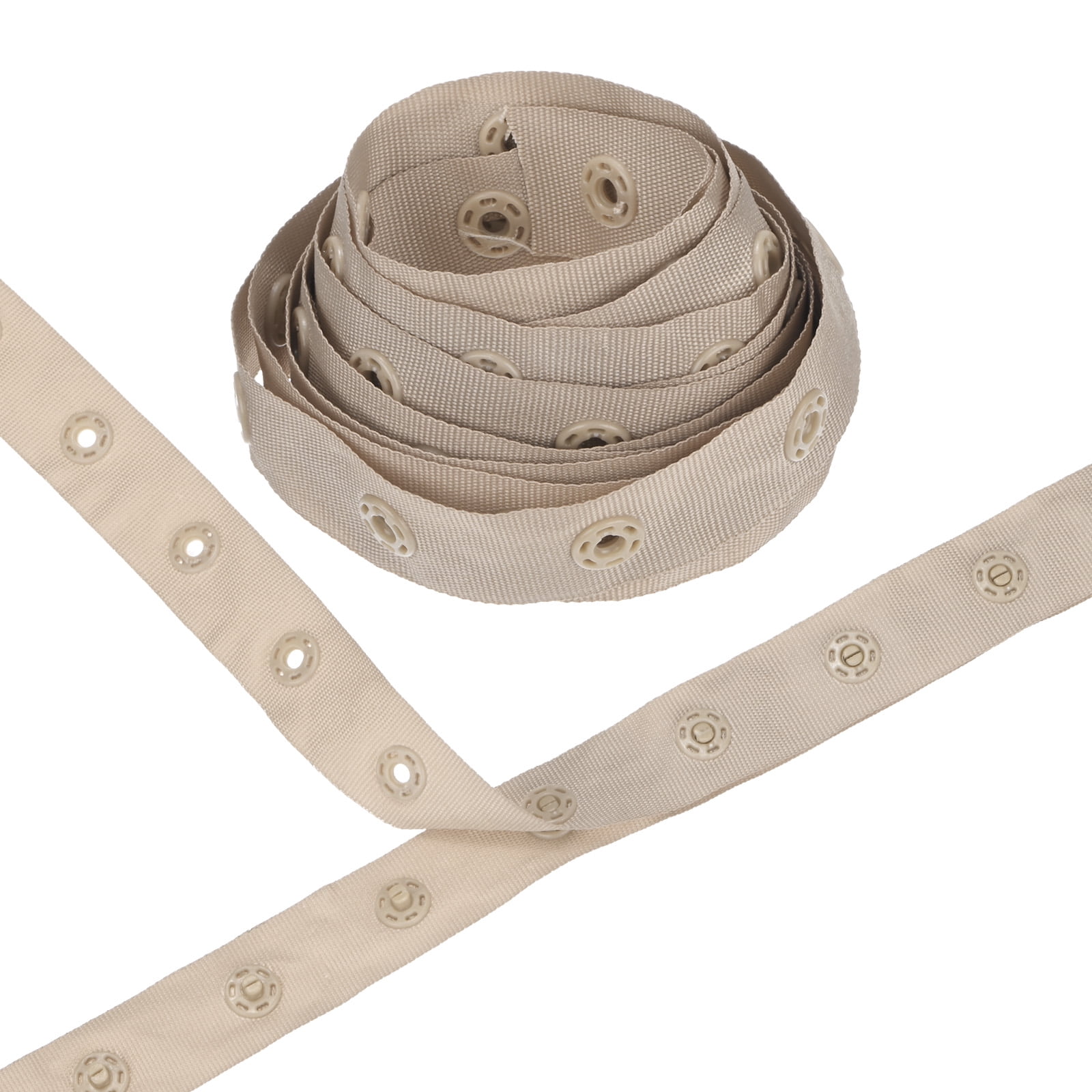 Uxcell 2 Yards Plastic Snap Buttons, Polyester Tape Hook & Eye Zipper ...