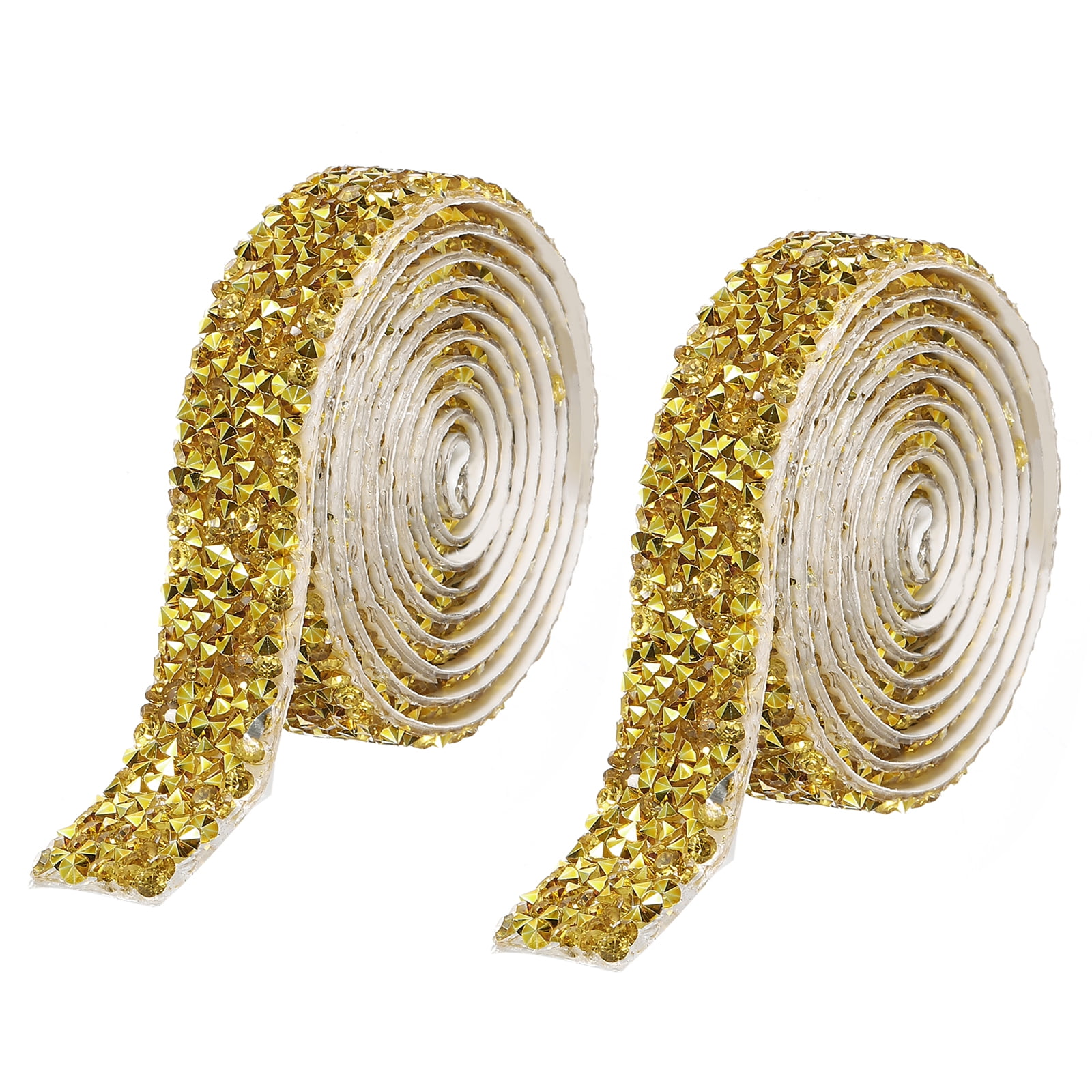 Self Ribbons Uxcell 2 Yards Resin Rhinestone Ribbon, Self-Adhesive Crystal Ribbons ...