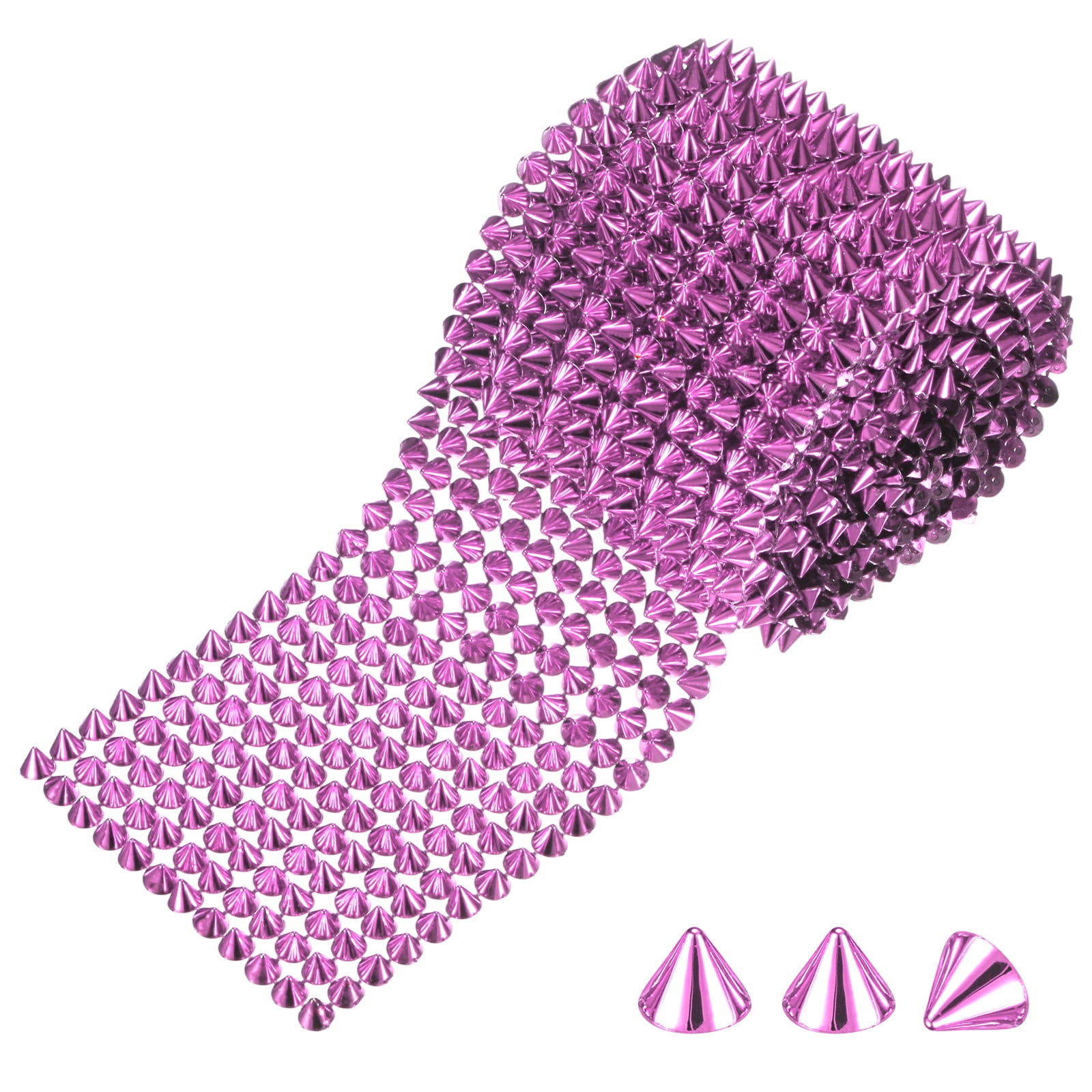 Stitch Rivet Uxcell 2 Yards Sew Stitch on Spikes Stud Cone 12Rows Plastic Pink Spike ...