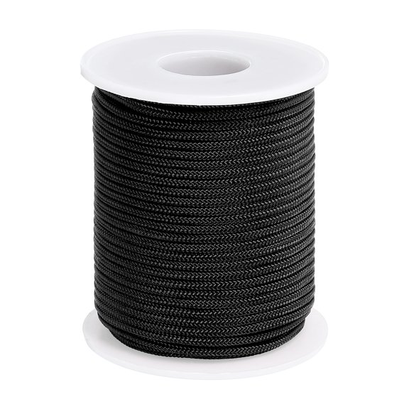 Uxcell 2 mm 30 Yards Nylon String, Bracelet String Braided Nylon Thread for Jewelry Making, Black