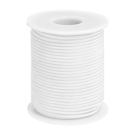 Uxcell 2 mm 30 Yards Nylon String, Bracelet String Braided Nylon Thread for Jewelry Making, White