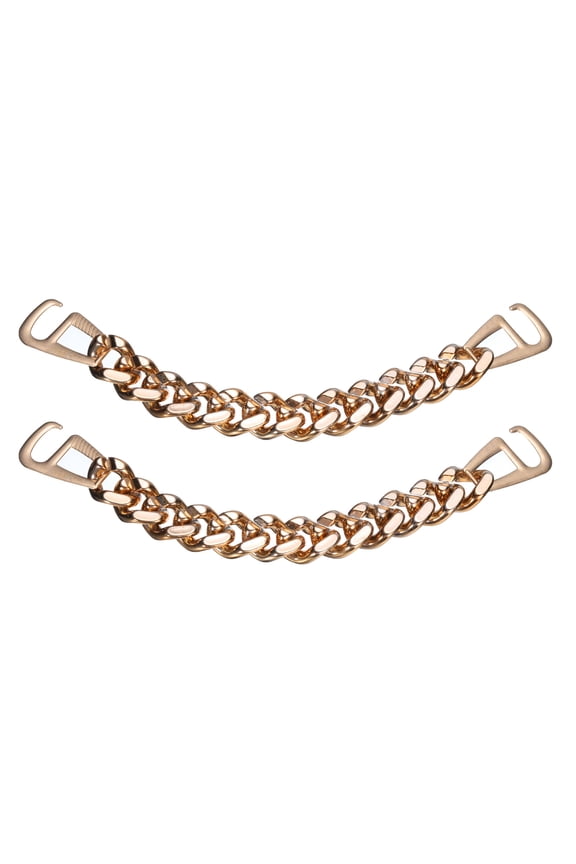 2 packs Shoe Charm Chain Rhinestones Shape for Shoe Decorations, Rose Gold