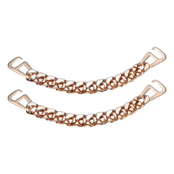 Uxcell 2 packs Shoe Charm Chain Rhinestones Shape for Shoes Decoration, Rose Gold