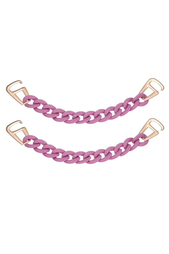 2 packs Shoe Charm Chain Round Shape for Shoes Decoration, Dark Fuchsia