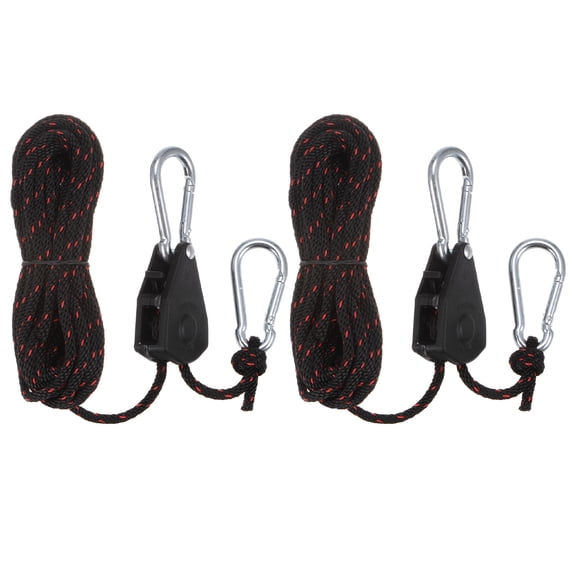 Uxcell 2 pieces 1/8" (4mm) Adjustable Ratchet Rope Hanger 16.4ft (5meter) Tie Down Strap