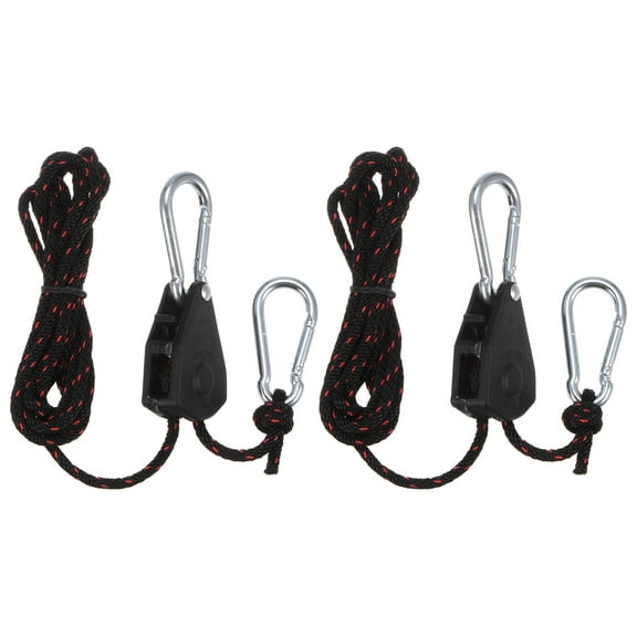 Uxcell 2 pieces 1/8" (4mm) Adjustable Ratchet Rope Hanger 6.6ft (2meter) Tie Down Strap