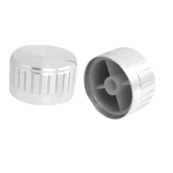 Uxcell 2 x 15/64" Round Shaft Hole 1.18" Pot Volume Knob Silver Tone