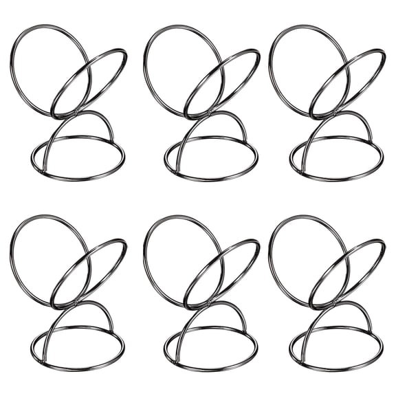 Uxcell 2" x 2.5" Air Plant Holder, 6 Pack Plant Stand Rack Pot Containers for Home Wedding, Black