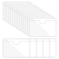 thumbnail image 1 of Uxcell 20Pcs Self Adhesive Index Card Pockets Plastic Label Holder Sticky Pocket Sleeves Clear Clear 2" x 2.8", 1 of 6