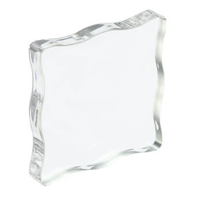 Uxcell 2" x 2" Acrylic Stamp Block Clear Stamping Block Decorative Mounting Blocks Head Shape