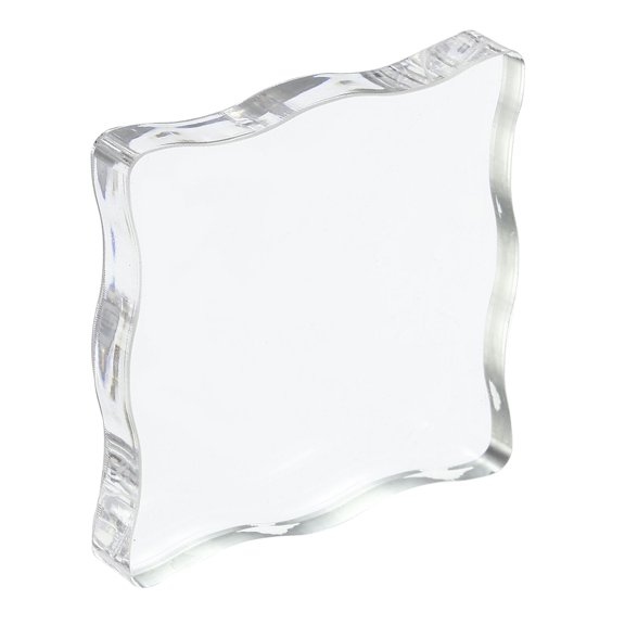Uxcell 2" x 2" Acrylic Stamp Block Clear Stamping Block Decorative Mounting Blocks Head Shape
