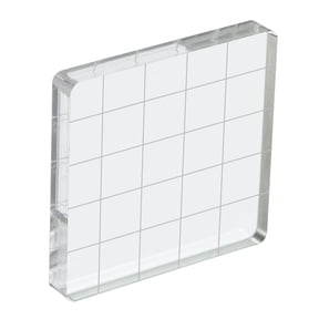 Uxcell 2" x 2" Acrylic Stamp Block Clear Stamping Block with Grid Lines Decorative Mounting Blocks Square