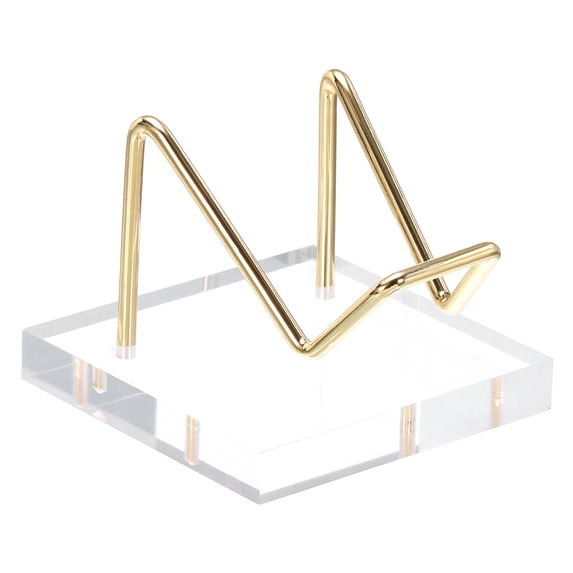 Uxcell 2" x 2" x 1.5" Acrylic Display Stands, Display Easel Holder Metal Arm Style 1, Clear