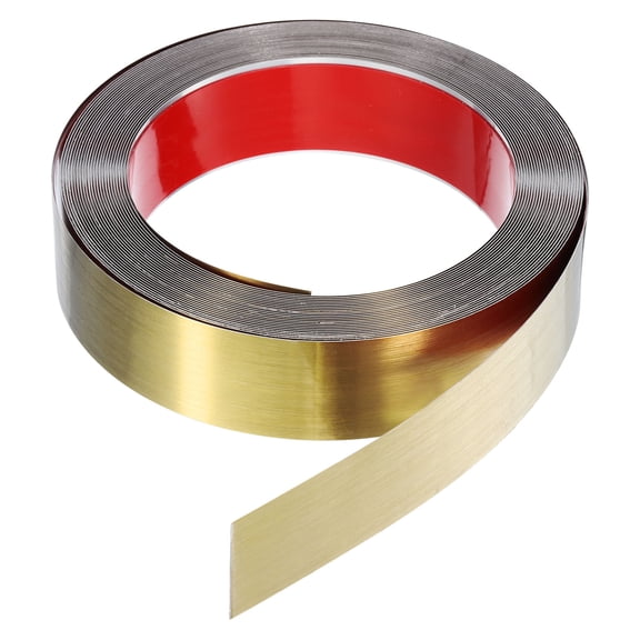 Uxcell 2" x 20ft Peel and Stick Metal Molding Wall Trim Strip Brushed Gold