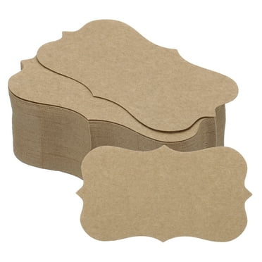 Uxcell 2" x 3.5" Blank Paper Business Cards Small Index Flash Cards Words Message Note Card Lace, Brown 100 Pack