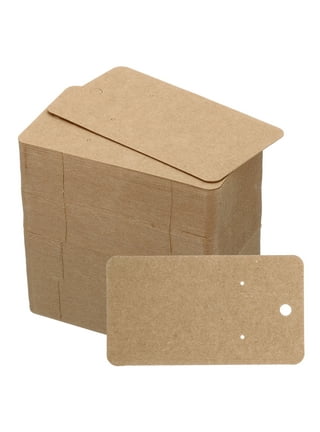 Kraft Paper Jewelry Display Cards for Earrings, Necklaces, Studs (2 x 2 in, 200 Pack)
