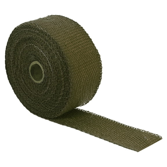 Uxcell 2"x 33 ft Exhaust Heat Wrap Titanium Volcanic Rock Fiber Motorcycle Heat Shield Tape Heat Wrap for Pipe Car Truck Hose Lines Electrical Wiring, Silver Tone