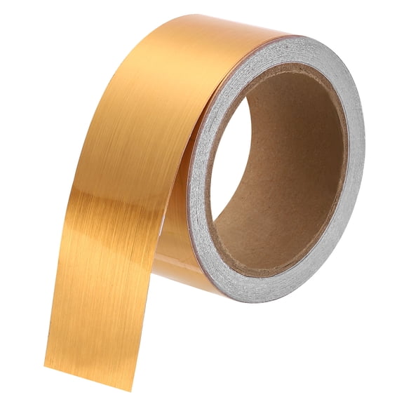 Uxcell 2" x 39ft Foil Mirror Border Peel and Stick Wood Grain Tape, Rose Gold
