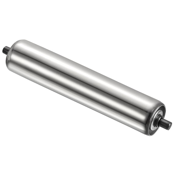 Uxcell Stainless Steel Gravity Conveyor Roller Transmission Galvanized End Silver 2"x12"