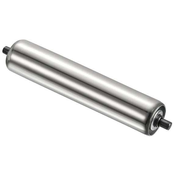 Uxcell Stainless Steel Gravity Conveyor Roller Transmission Galvanized End Silver 2"x14"
