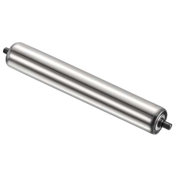 Uxcell Stainless Steel Gravity Conveyor Roller, 2x16 Inches, Galvanized End