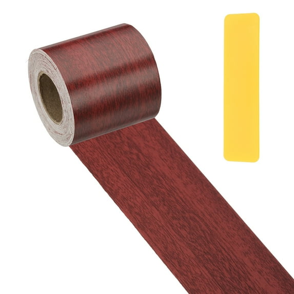 Uxcell Self-Adhesive Wood Grain Repair Tape with Scraper for Furniture Walnut 2"x33'