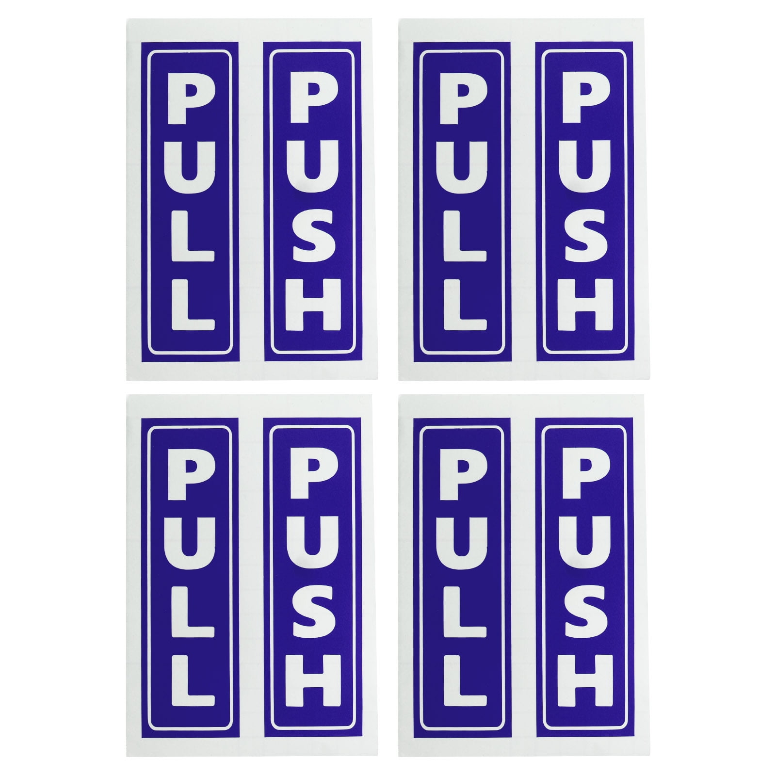 Uxcell 2"x5" Adhesive Vertical Push Pull Door Sign Blue 4 Set - Walmart.com