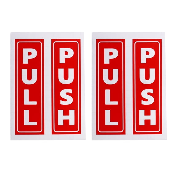 Uxcell 2"x5" Adhesive Vertical Push Pull Door Sign Red 2 Set