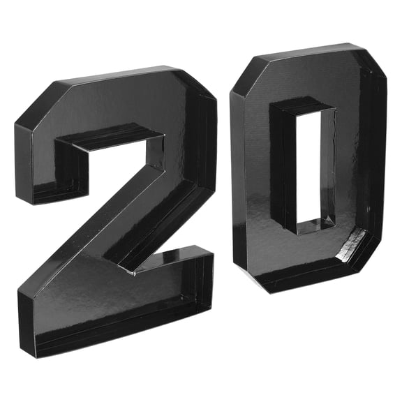 Uxcell 20 Cardboard Number Set, Paper Box Fillable Tray Container for Mache Chocolate Candy Decorations, 10" Black