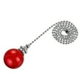 thumbnail image 1 of Uxcell 20" Ceiling Fan Pull Chain, Crystal Fan Pull Chain 3mm Dia Beaded 30mm Ice Cracked Ball Pendant Red, 1 of 6