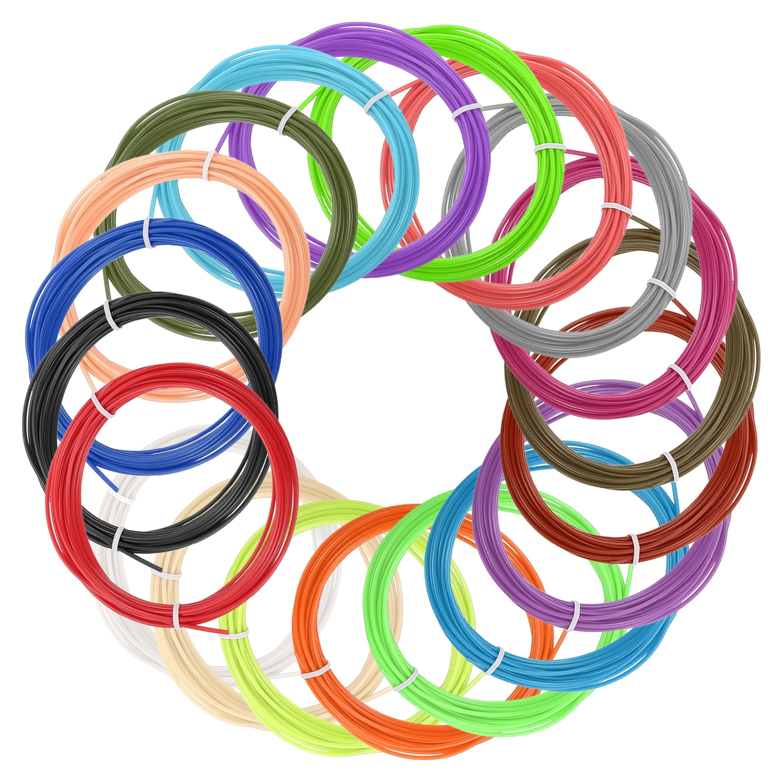 Uxcell 20 Colors 3D Pen Filament, 1.75mm Each 16.4FT, Total 328FT PCL Filament Refills Low Printing Temperature for 3D Drawing Pens