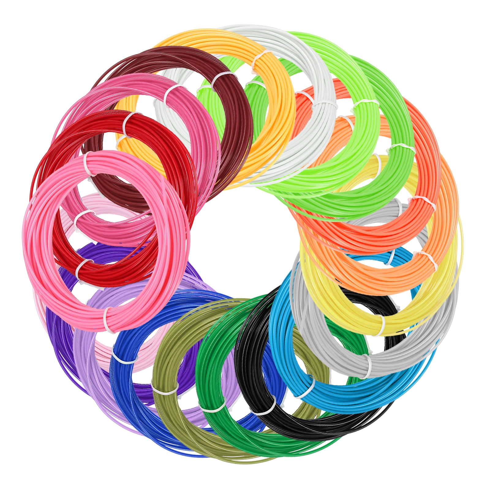 Uxcell 20 Colors ABS 3D Pen Printer Filament Refills, Each Color 32.8 Feet Total 656 Feet 1.75mm Printing Filament for Most 3D Printing Pens