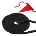 thumbnail image 1 of Uxcell 20 Feet Tug of War Rope for Adults Teen 3-Strand Natural Twisted Cotton Rope with Flag Black, 1 of 6